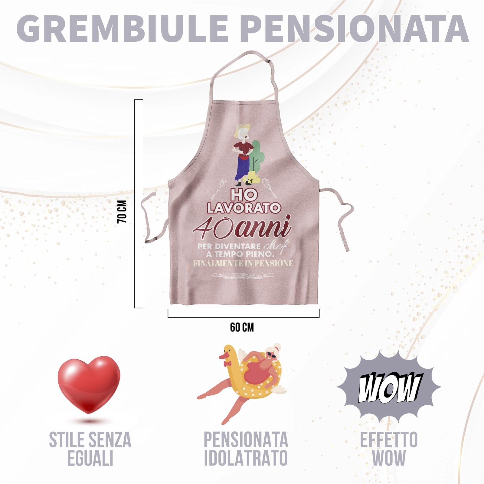grembiule donna divertente - benefici