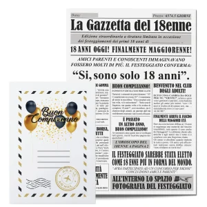 Idea Regalo Compleanno Uomo - Giornale 18 Enne