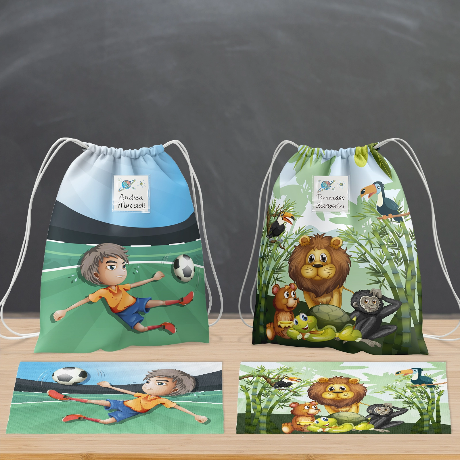 accessori-box-scuola-bambino-giungla-calcio