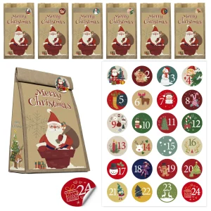 Sacchetti Calendario Avvento Kraft, 24 pz