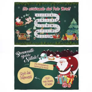 Tovaglietta Merenda Avvento Natale - Tovaglietta Babbo Natale, 2 pz