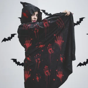 Alternative view of Costume Halloween Mantello Nero con Cappuccio - Vestito Originale