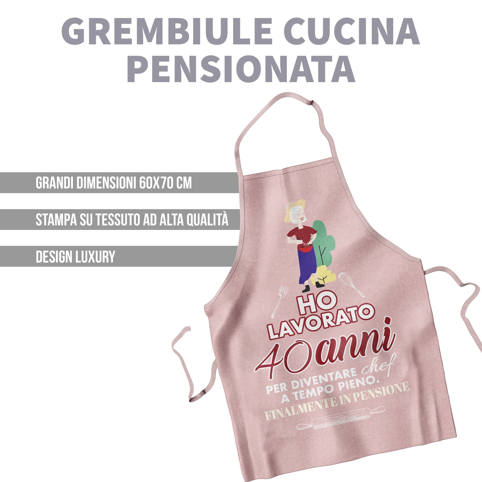 grembiule donna divertente - caratteristiche